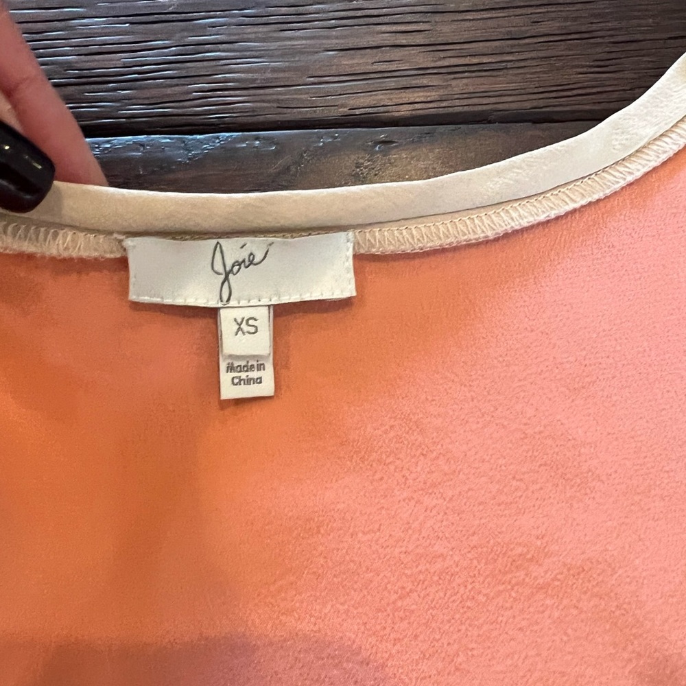 Joie orange/peach silk top - Picture 3 of 3